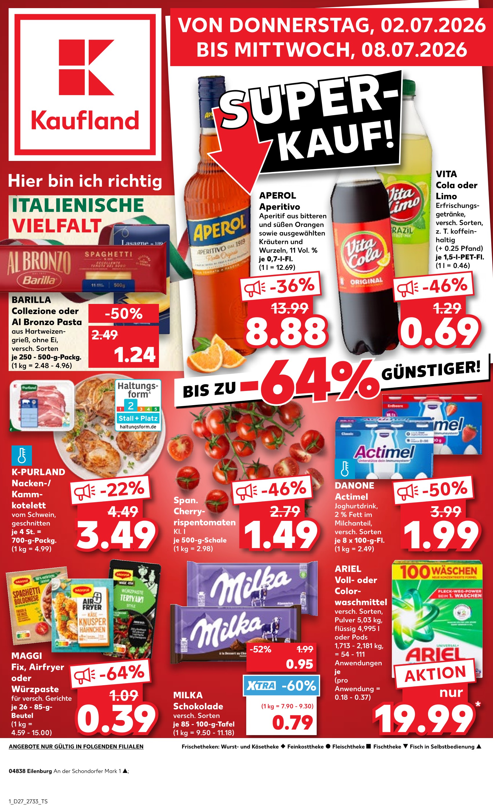 Kaufland Prospekt für Eilenburg: Hier bin ich richtig, 64 Seiten, 02.07.2026 - 08.07.2026